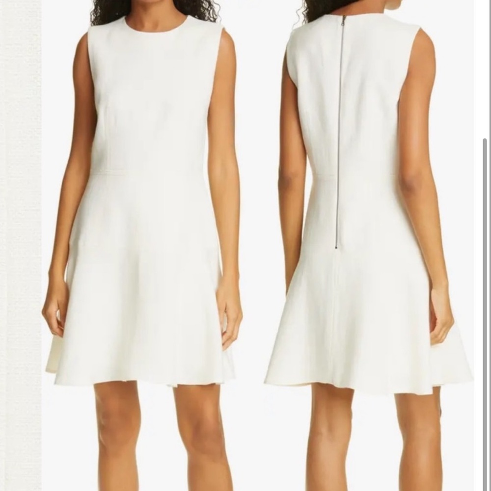 Judith &‎ Charles Mimosa Cream Fit and Flare Linen Blend Mini Dress 10